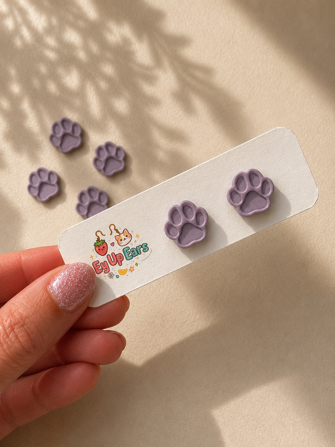 Paw Print Stud Earrings