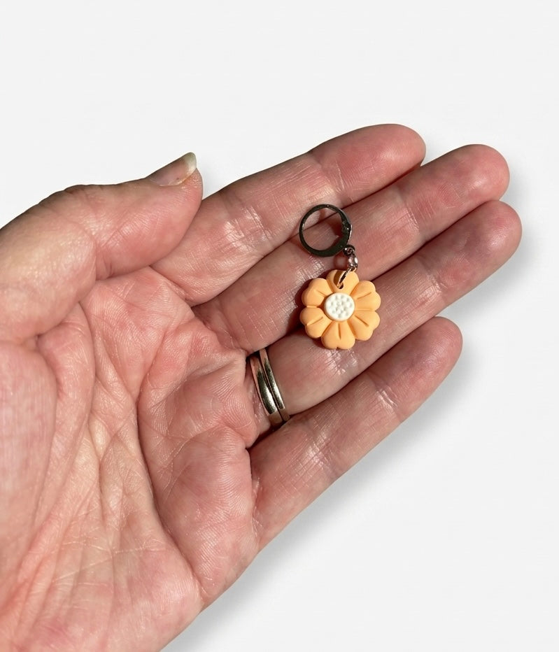 Pastel Orange Flower Earrings