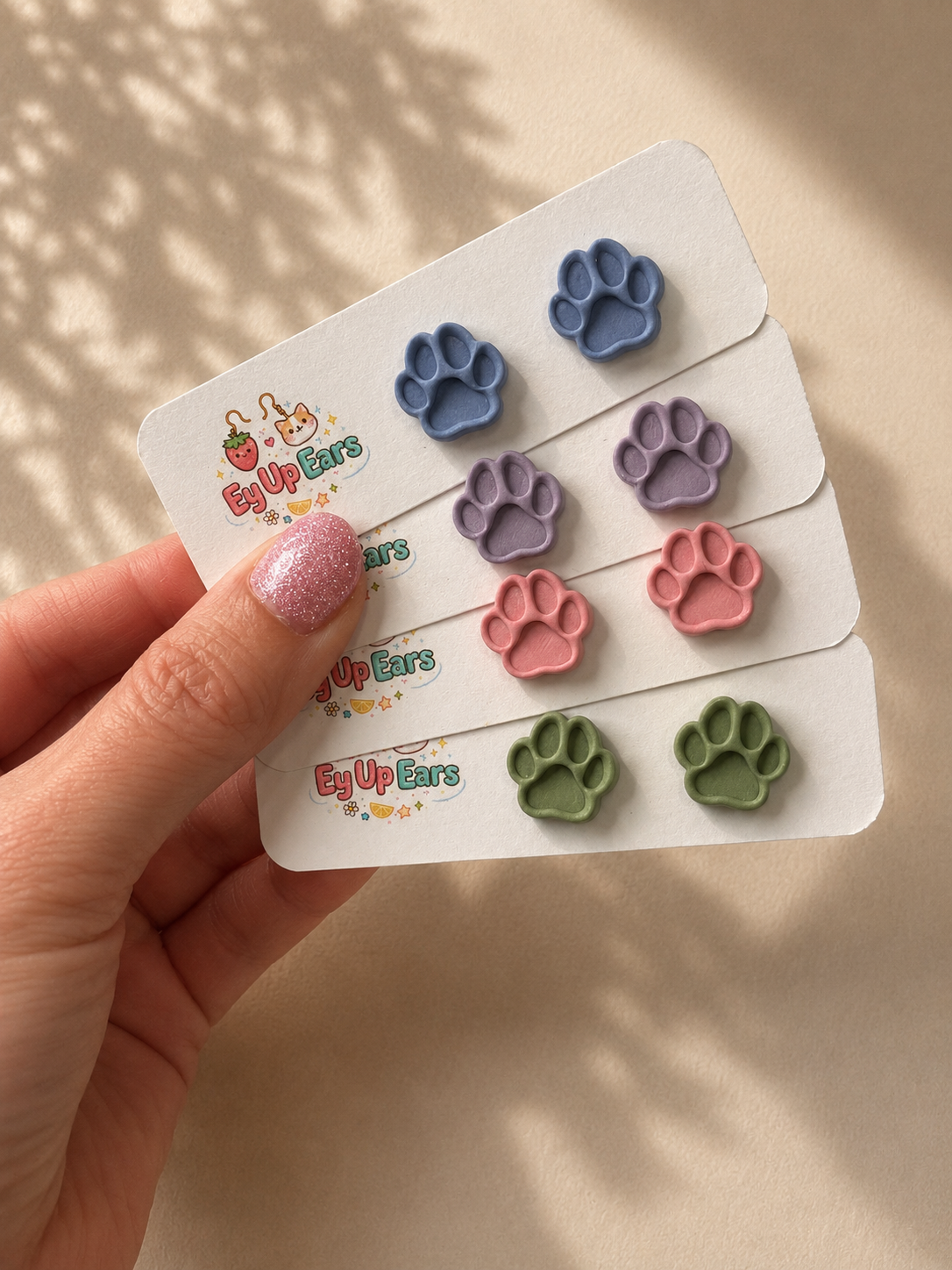 Paw Print Stud Earrings